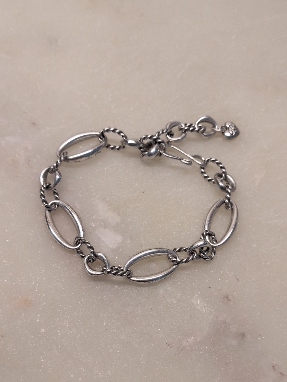 Brighton Oval Link Bracelet Silver Adjustable